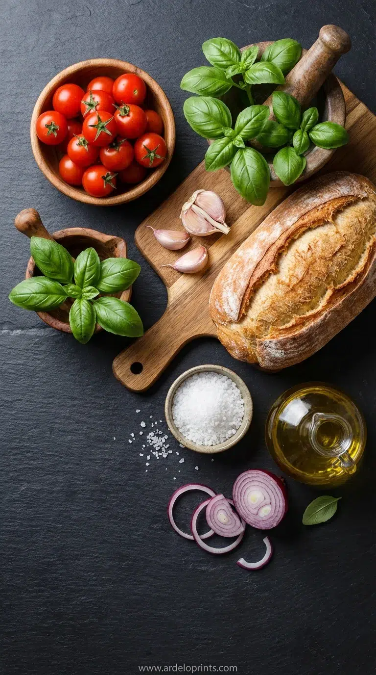 Italian Bruschetta: Easy Recipe - ingredients preparation