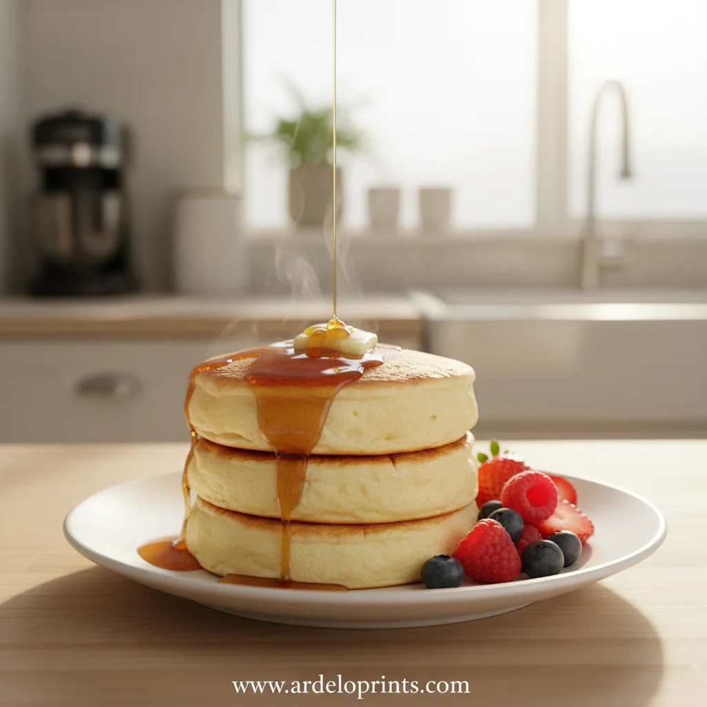 Japanese Fluffy Pancakes Recipe - feature image