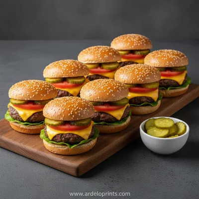 Juicy Cheeseburger Sliders - ready to serve
