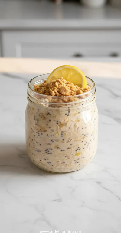 Lemon Cheesecake Overnight Oats - ready to serve