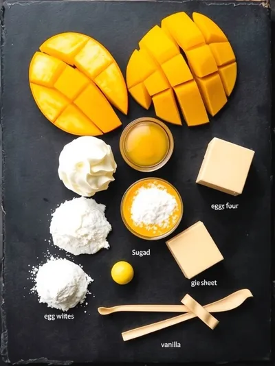 Mango Mousse Cake – Light & Fluffy Dessert - ingredients preparation