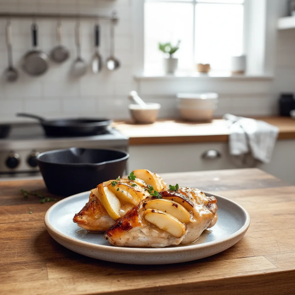 Maple Glazed Apple & Brie Stuffed Chicken - feature image