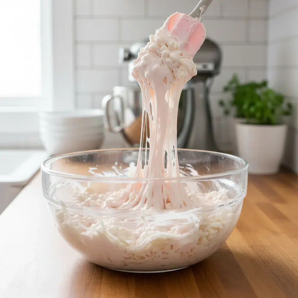 Marshmallow Rice Krispies Halloween Brains - cooking process