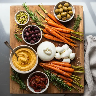 Mediterranean Burrata Roasted Carrot Board - cooking process