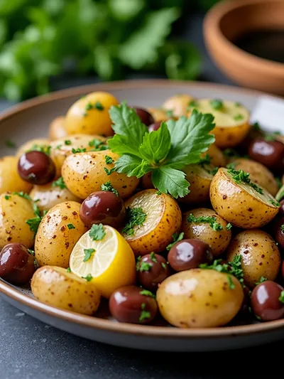 Best Ever Healthy Mediterranean Potato Salad - cooking process