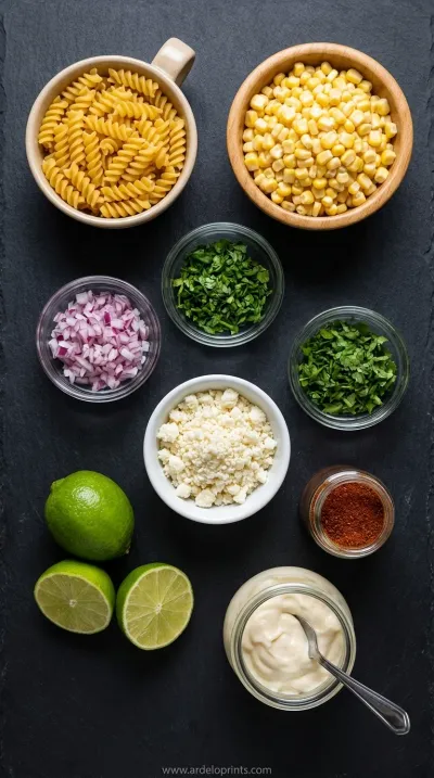 Mexican Street Corn Pasta Salad: Tasty Recipe - ingredients preparation