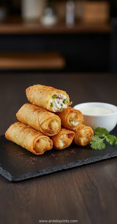 Mini Jalapeno Popper Egg Rolls - ready to serve