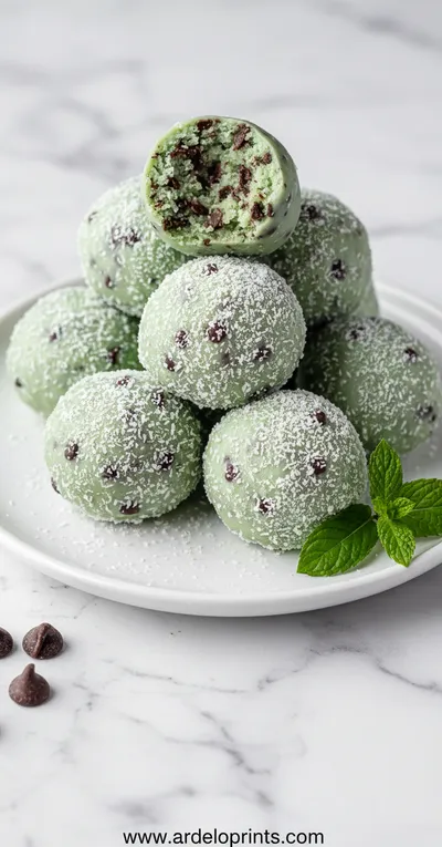 Mint Chocolate Chip Protein Balls Recipe - ready to serve