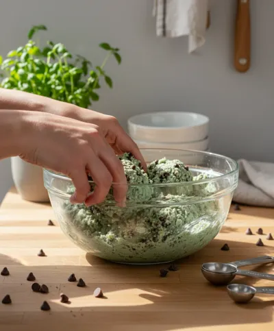Mint Chocolate Chip Protein Balls Recipe - cooking process