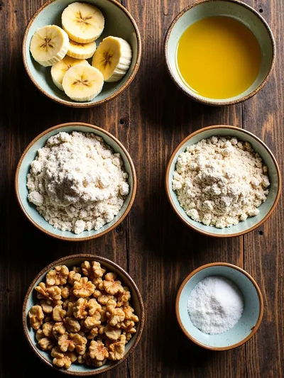 Moist Banana Bread Muffins - ingredients preparation