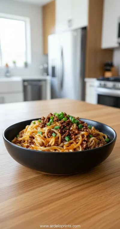 Mongolian Ground Beef Noodles Recipe