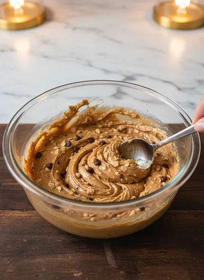 No-Bake Chocolate Peanut Butter Protein Balls - ingredients preparation