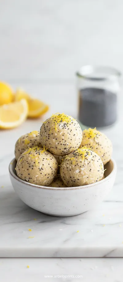 No-Bake Lemon Poppyseed Protein Balls Recipe - ready to serve
