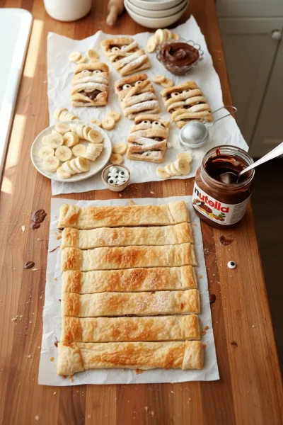 Nutella Mummy Hand Pies - ingredients preparation