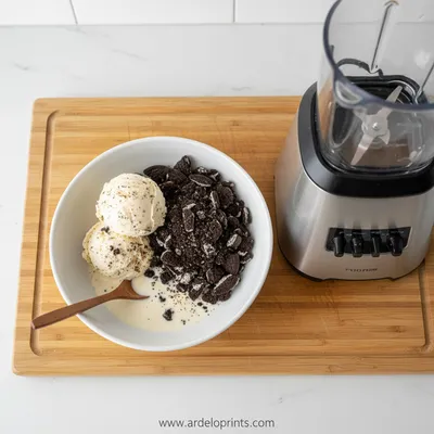Easy Oreo Milkshake Recipe - cooking process