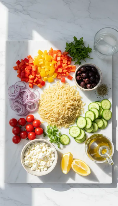 Orzo Pasta Salad - cooking process