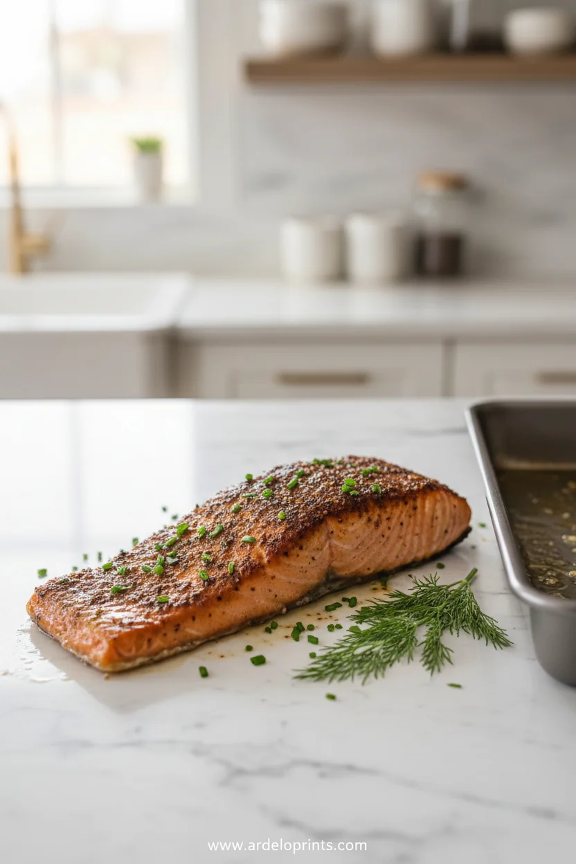 15-Minute Easy Oven Baked Salmon - feature image