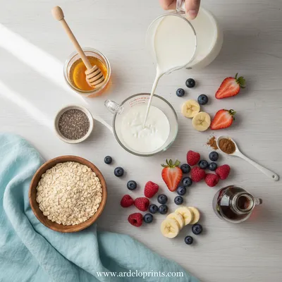 Overnight No-Cook Refrigerator Oatmeal - cooking process