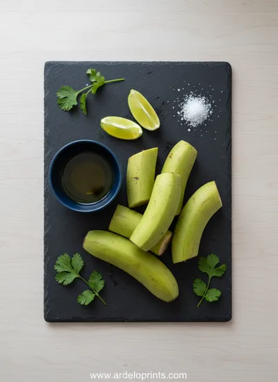 Patacones (Tostones) - cooking process