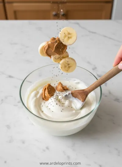 Peanut Butter Banana Overnight Oats - ingredients preparation