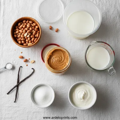 Peanut Butter Ice Cream in Ninja Creami - ingredients preparation