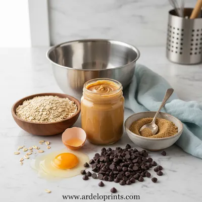 Peanut Butter Oatmeal Chocolate Chip Cookies - cooking process