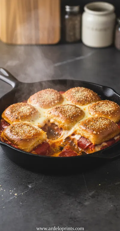 Pepperoni Pizza Sliders: Easy Pull-Apart Appetizer - cooking process