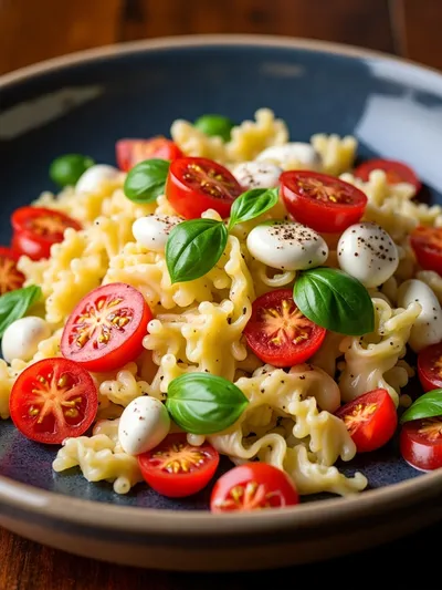 Peseto Pasta Salad with Tomatoes & Mozzarella - ready to serve