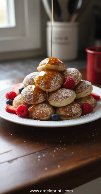 Poffertjes (Dutch Pancakes) Recipe - ready to serve
