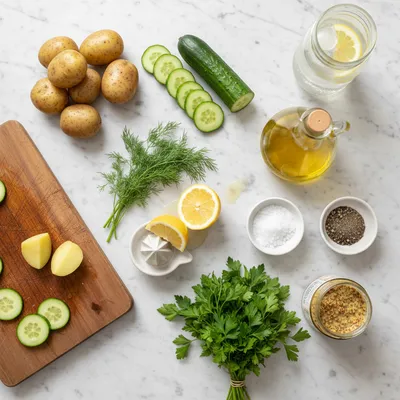 Potato Cucumber Salad with Creamy Dill Dressing - cooking process
