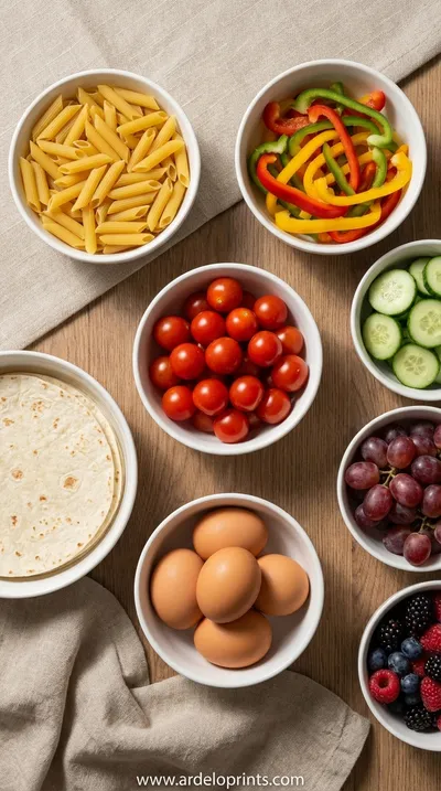 Perfect Potluck Pasta Salad - ingredients preparation