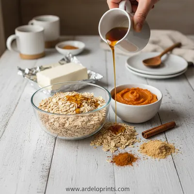 Pumpkin Cheesecake Overnight Oats for Cozy Mornings - cooking process