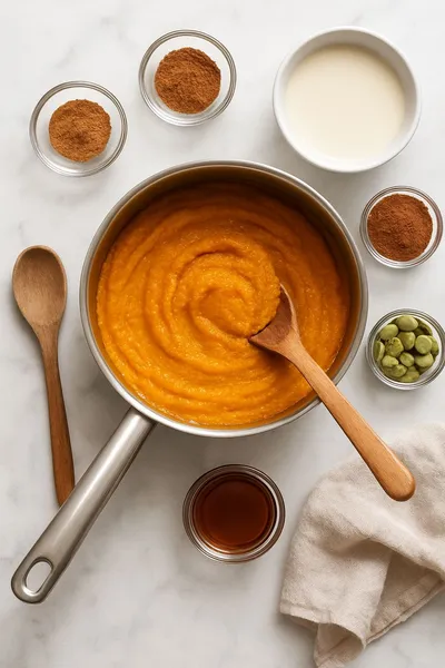 Pumpkin Spice Hot Chocolate - ingredients preparation
