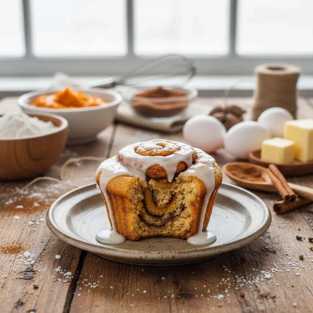 Cozy Pumpkin Cinnamon Roll Muffins Recipe - ingredients preparation