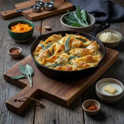 Pumpkin Gouda Stuffed Shells: Sage Alfredo - ingredients preparation