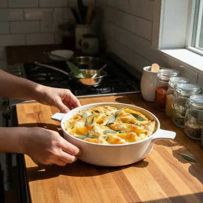 Pumpkin Gouda Stuffed Shells: Sage Alfredo - cooking process