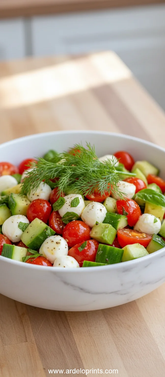 Quick Cucumber Mozzarella Salad - feature image