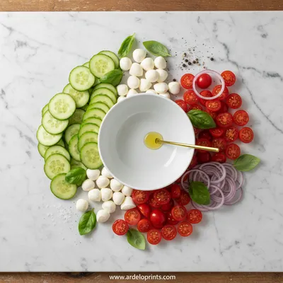 Quick Cucumber Mozzarella Salad - cooking process