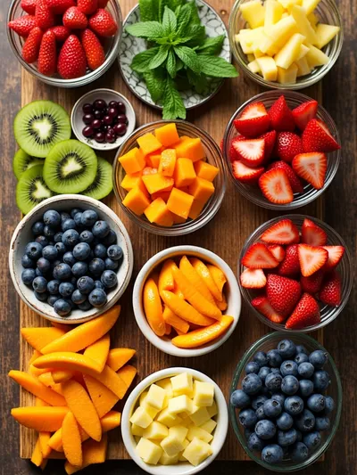 Rainbow Fruit Board – Fresh Birthday Snack - ingredients preparation