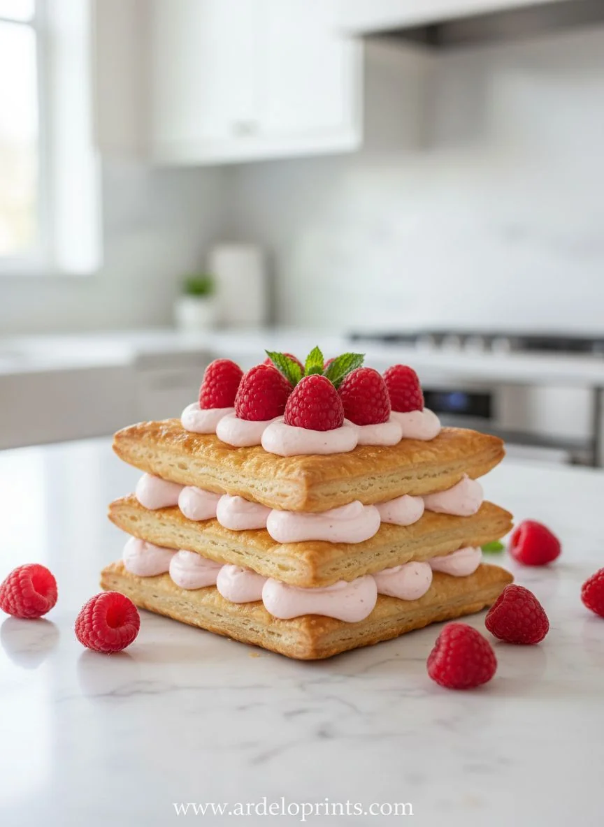 Raspberry Cream Napoleons: Easy Fancy Dessert - feature image