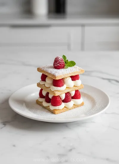 Raspberry Cream Napoleons: Easy Fancy Dessert - ready to serve