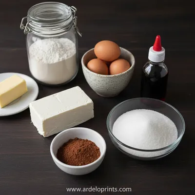 Red Velvet Cheesecake Brownies - cooking process