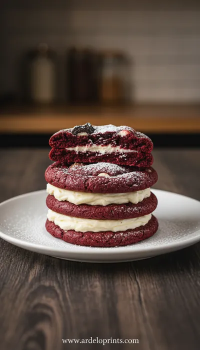 Red Velvet Cookies Recipe - Festive Baking Treat - ready to serve