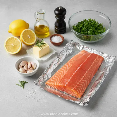 Sheet Pan Lemon Garlic Butter Salmon - cooking process