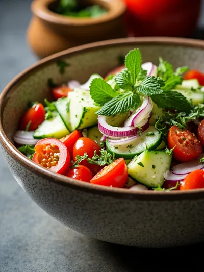 Shirazi Salad Recipe - Easy Fresh Tomato Cucumber Salad