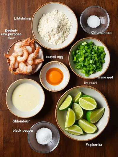 Shrimp Fritters With Lime Mayonnaise - ingredients preparation