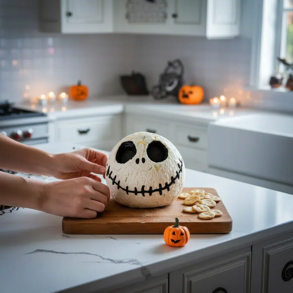 Skellington Cheese Ball Appetizer Recipe - cooking process