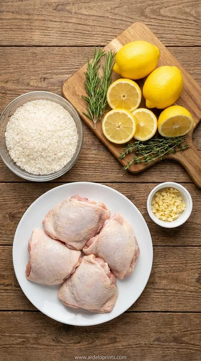 Slow Cooker Lemon Herb Chicken and Rice Recipe - ingredients preparation