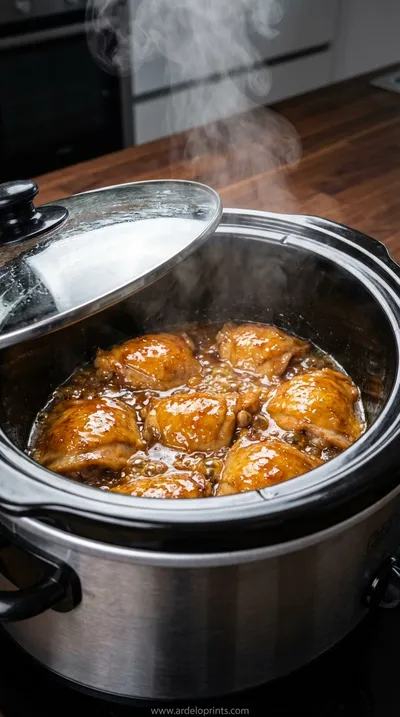 Slow Cooker Sticky Honey Chicken: Ultimate Recipe - cooking process