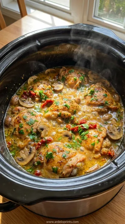 Slow Cooker Garlic Butter Chicken: Easy Dinner - cooking process